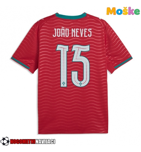 Moške Nogometnih dresov Portugalska Joao Neves #15 Domači SP 2026 Kratki rokavi Moške Nogometnih dresov Portugalska Joao Neves #15 Domači SP 2026 Kratki rokavi